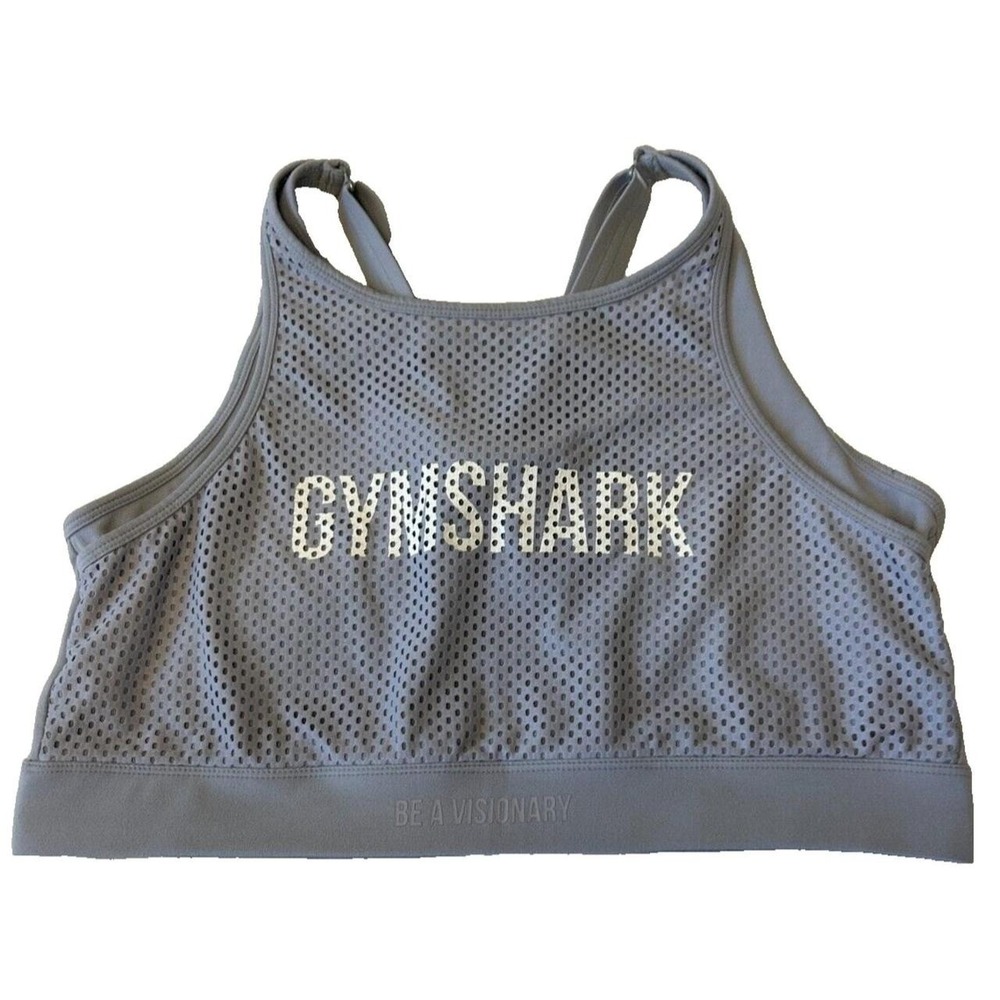 Gymshark Movement Women's Mesh Sports Bra Sz XL Gray Adj. Straps MISSING PADS